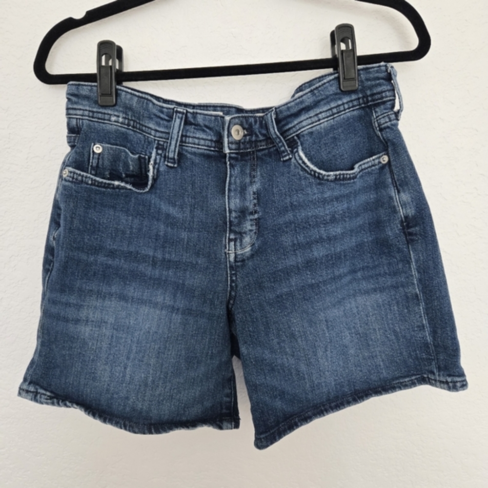 Pilcro‎ and the Letterpress Anthropologie Slim Boyfriend Denim Shorts Blue 29